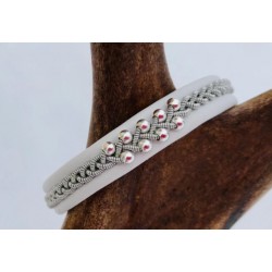 Bracelet sami fin avec perles argentées