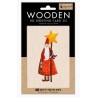 Carte en bois Lutin de Noël