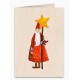 Carte en bois lutin de Noël