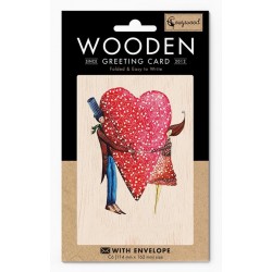 Carte en bois Amour