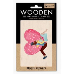 Carte en bois Amoureux