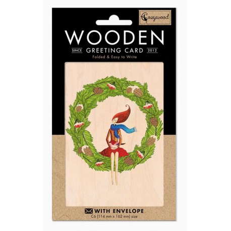 Carte en bois couronne