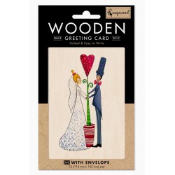 Carte en bois Mariage