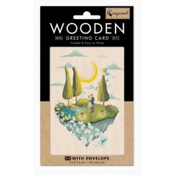 Carte en bois Romance