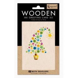 Carte en bois Noël