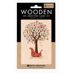 Carte en bois Arbre à cadeaux