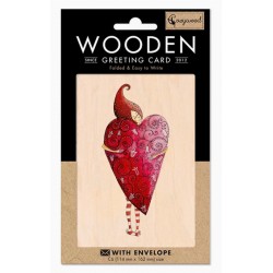 Carte en bois Cœur