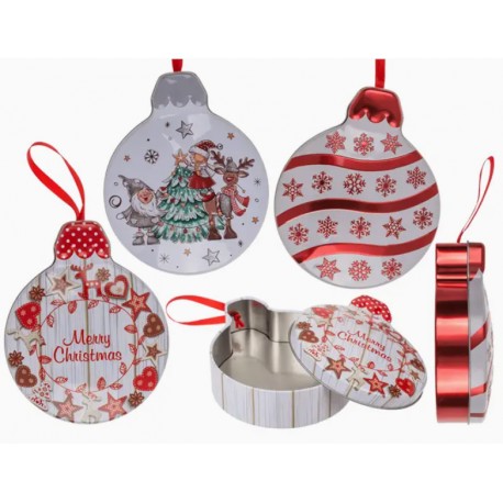 Boîte en métal boule de Noël