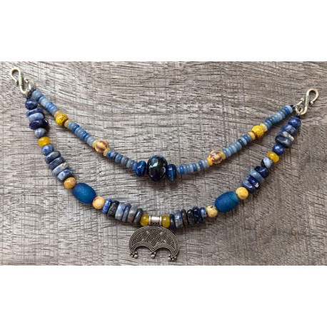Collier de broche Måne - bleu